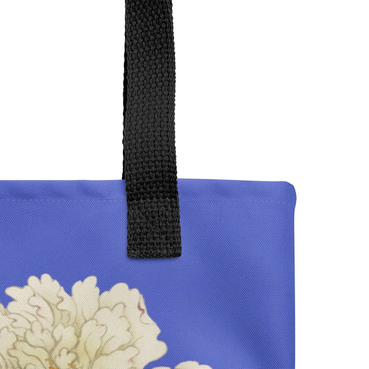 The Spirit of Flowers in Twelve Months｜Chinese Peony and Wisteria in Bloom｜Tote bag｜Royal blue