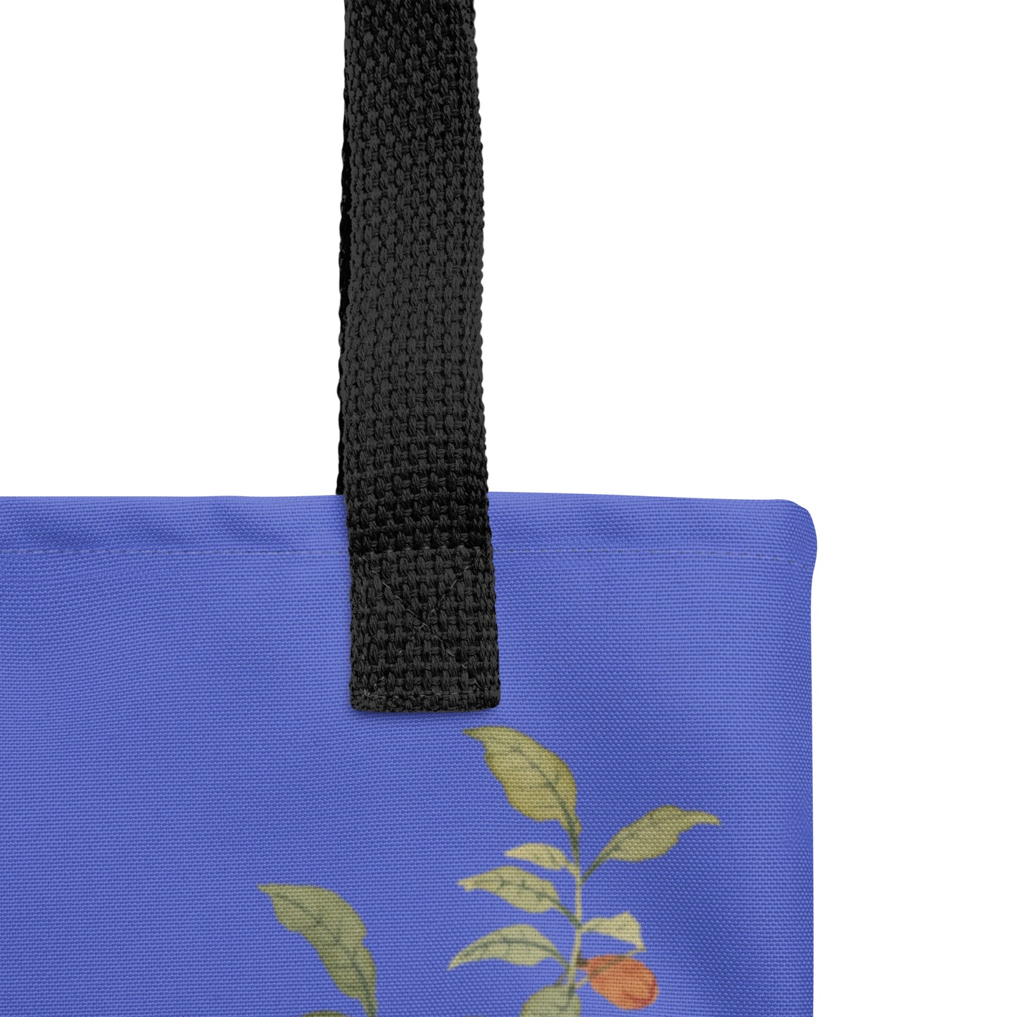 The Spirit of Flowers in Twelve Months｜Hollyhock and Pomegranate in Bloom｜Tote bag｜Royal blue