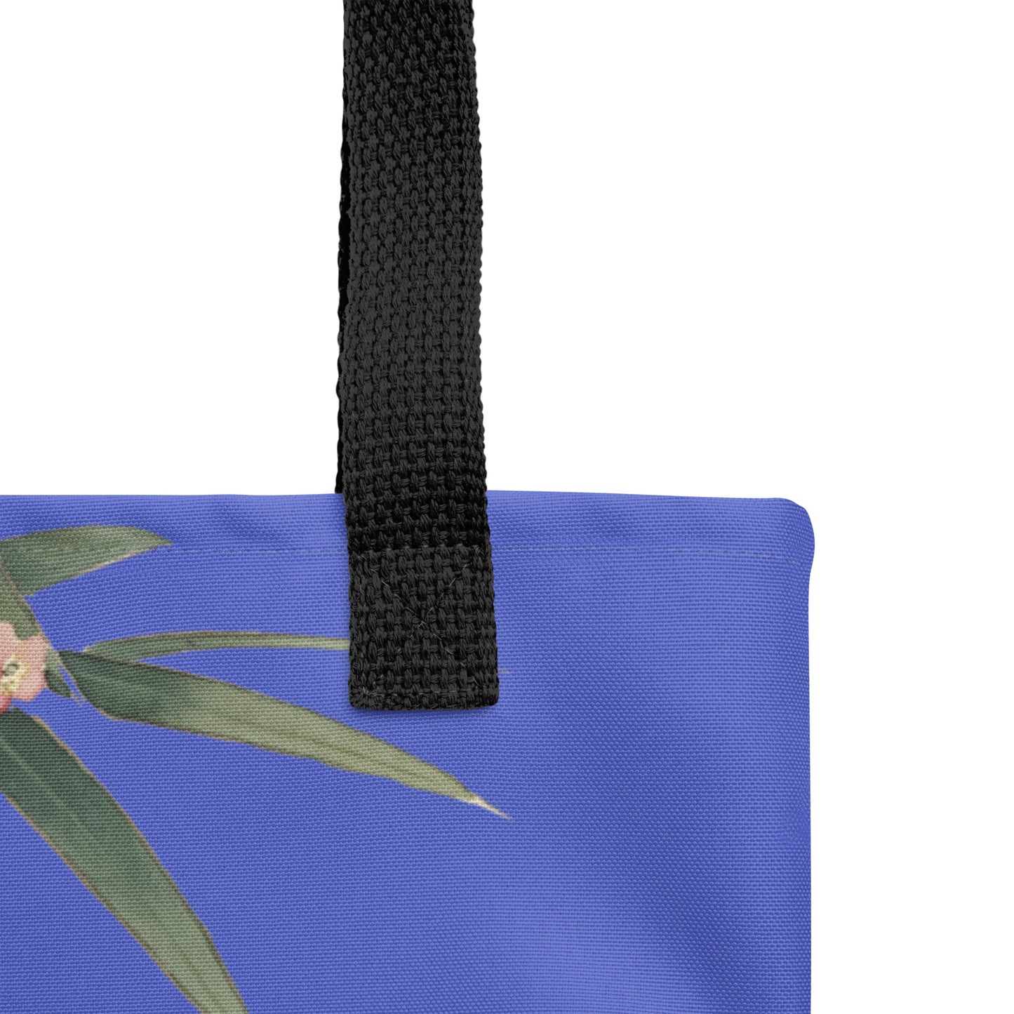 The Spirit of Flowers in Twelve Months｜Crimson Plum Blossom and Lush Green Bamboo｜Tote bag｜Royal blue