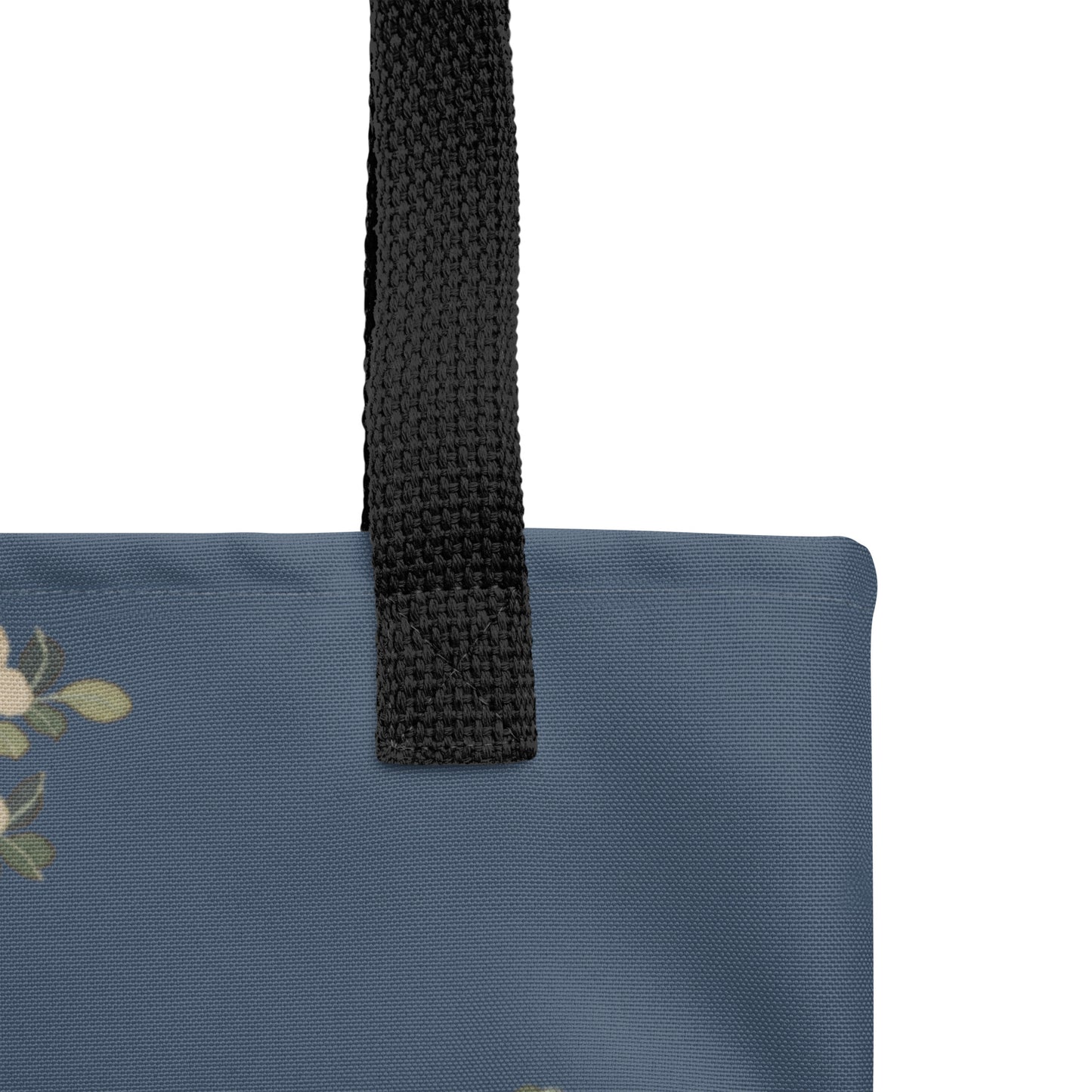 Kesi Flower Album｜White Plum Blossoms and Butterfly｜Tote bag｜Dark blue