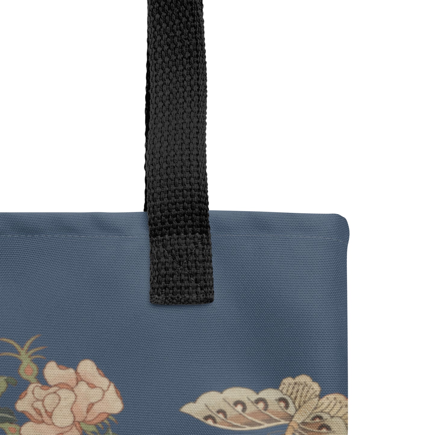 Kesi Flower Album｜Camellia and Butterfly｜Tote bag｜Dark blue