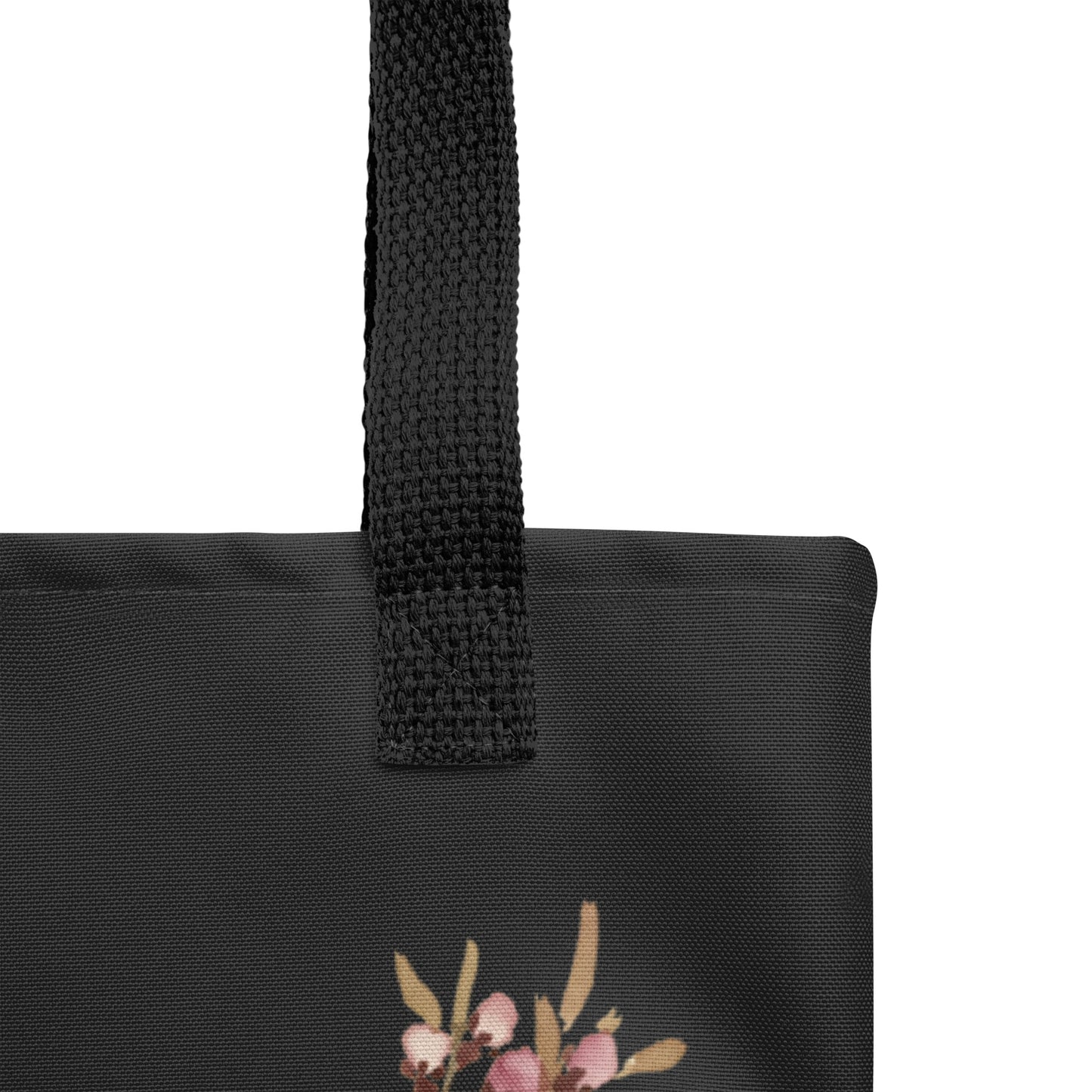 The Spirit of Flowers in Twelve Months｜Willow and Peach Blossom｜Tote bag｜Black