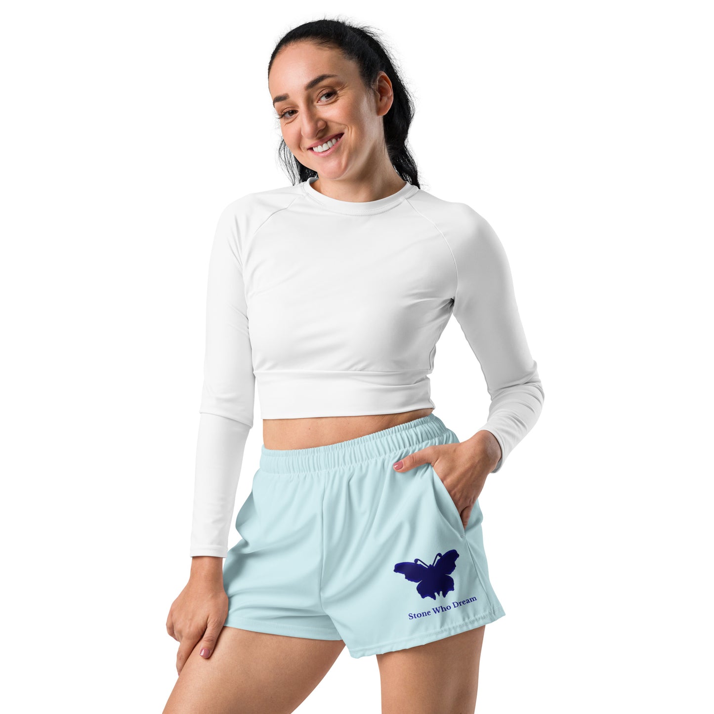 Logo collection｜Unisex Athletic Shorts｜Aqua blue