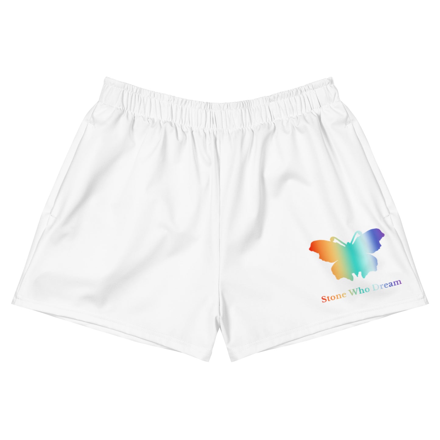 Logo collection｜Unisex Athletic Shorts｜Rainbow & White