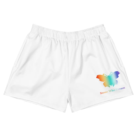 Logo collection｜Unisex Athletic Shorts｜Rainbow & White