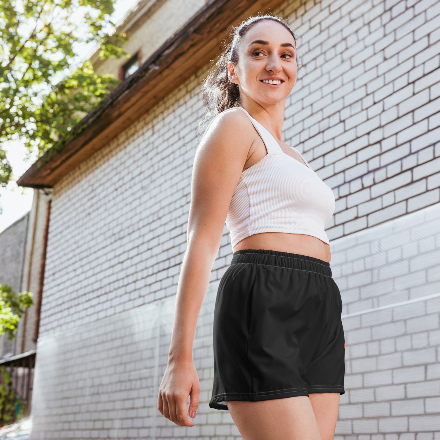 Logo collection｜Unisex Athletic Shorts｜Rainbow & Black