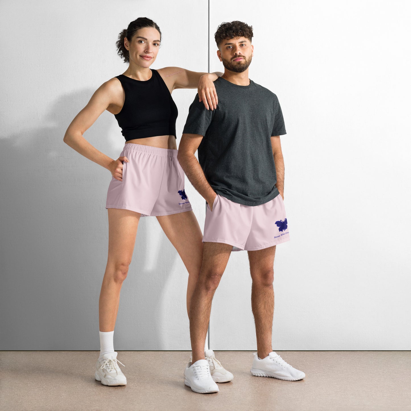 Logo collection｜Unisex Athletic Shorts｜Pale pinkish gray