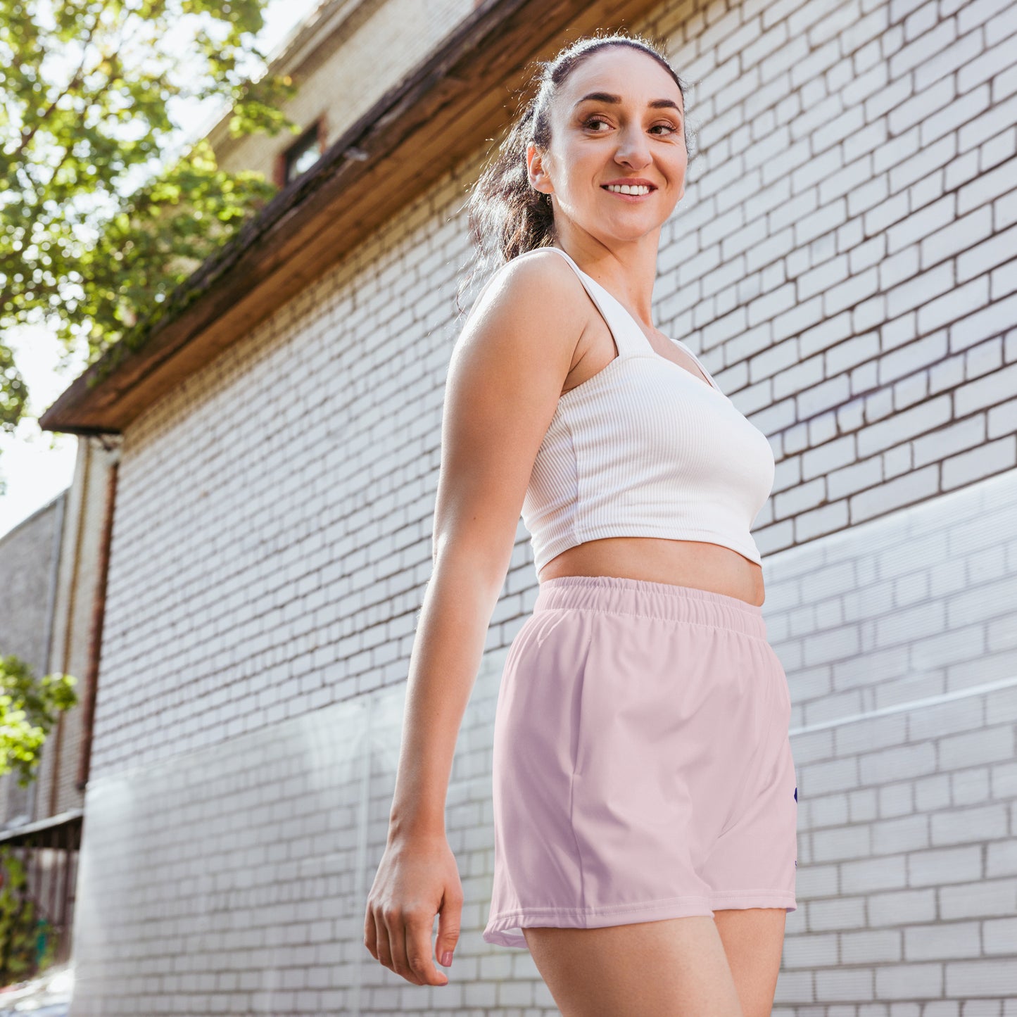 Logo collection｜Unisex Athletic Shorts｜Pale pinkish gray