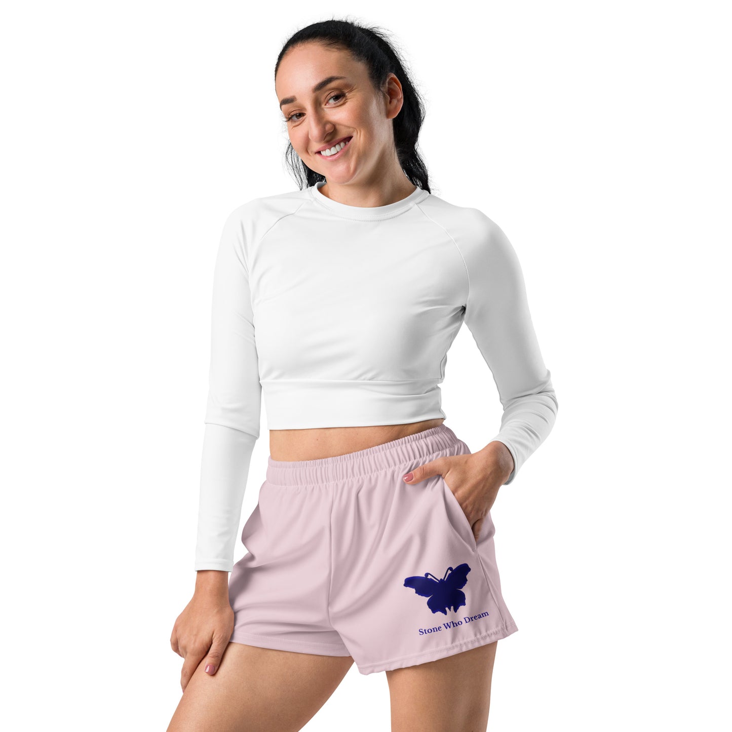 Logo collection｜Unisex Athletic Shorts｜Pale pinkish gray