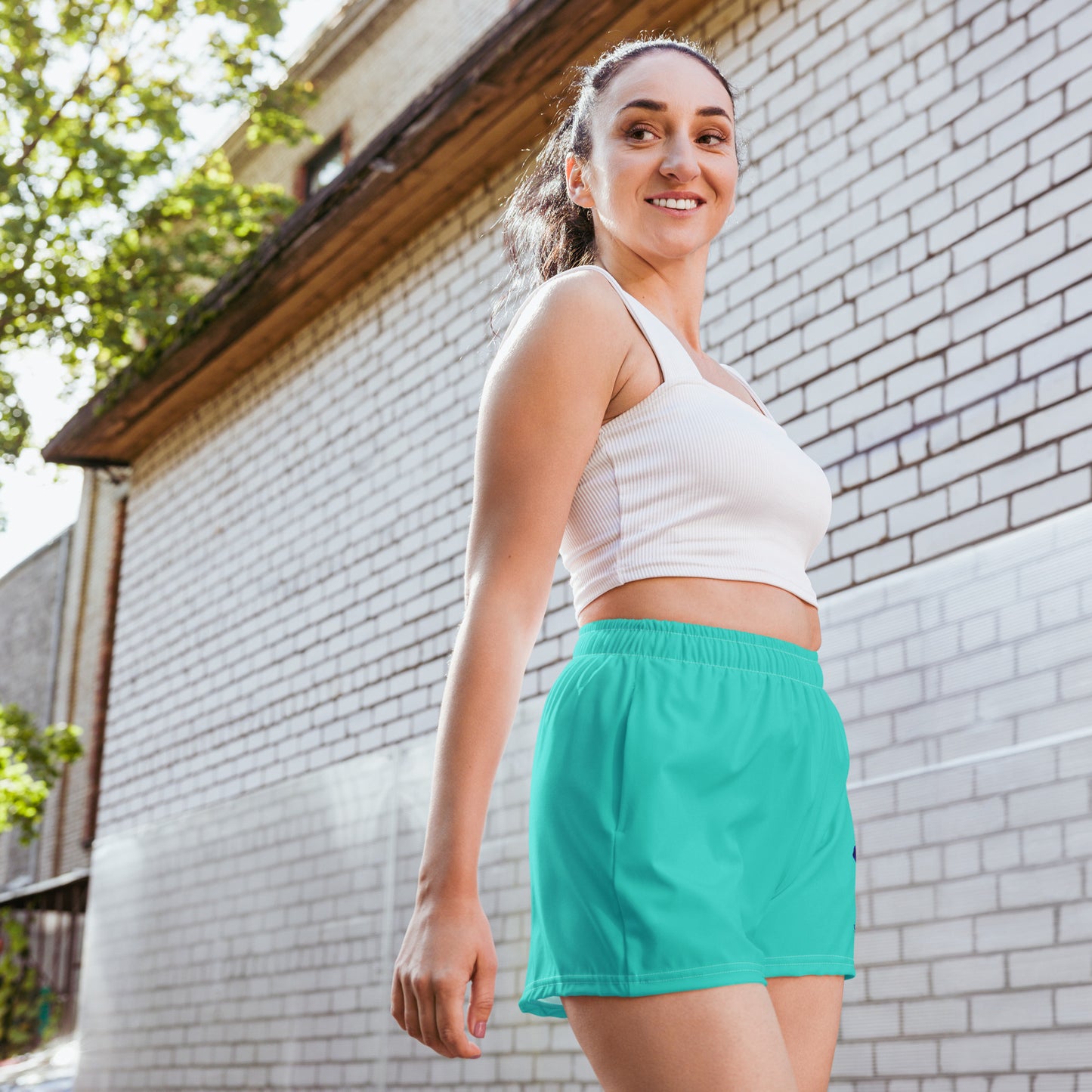 Logo collection｜Unisex Athletic Shorts｜Turquoise