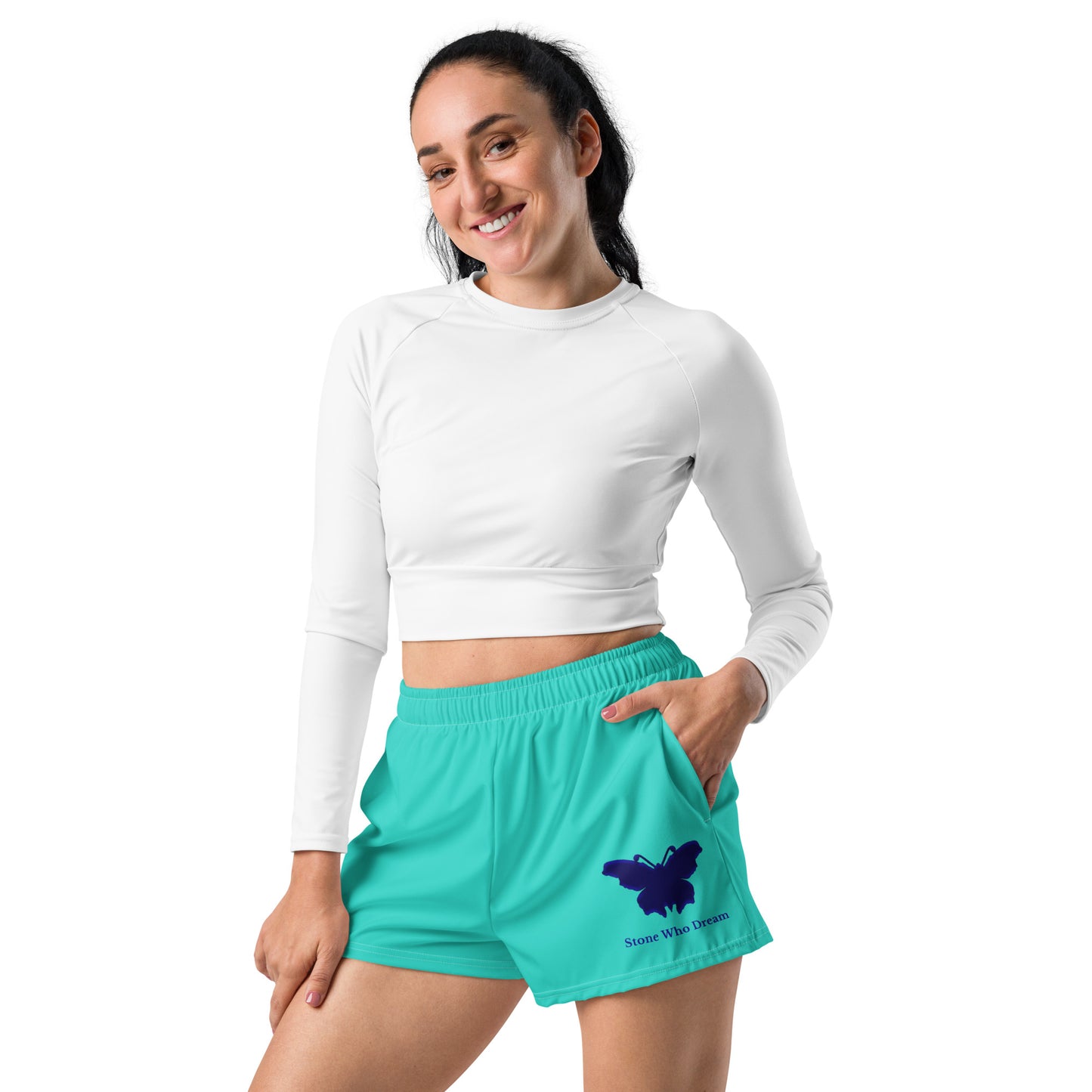 Logo collection｜Unisex Athletic Shorts｜Turquoise