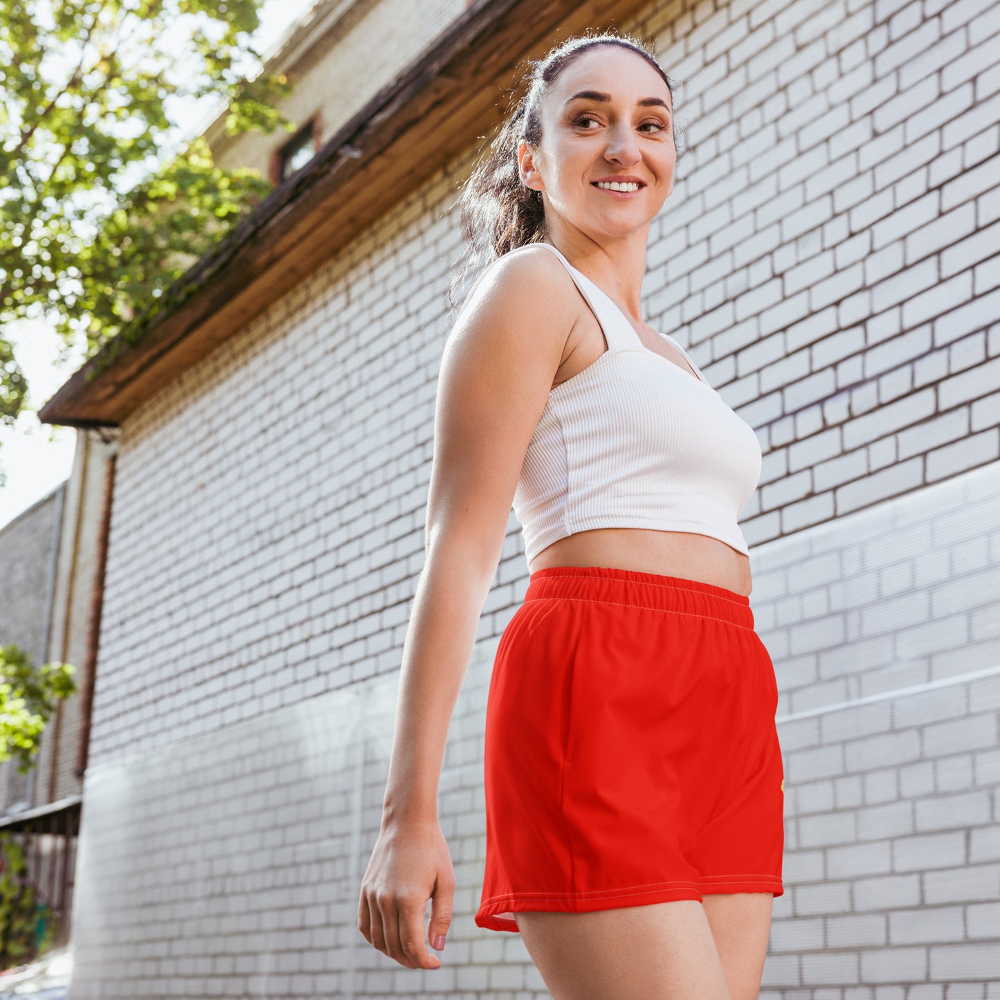 Logo collection｜Unisex Athletic Shorts｜Garnet red