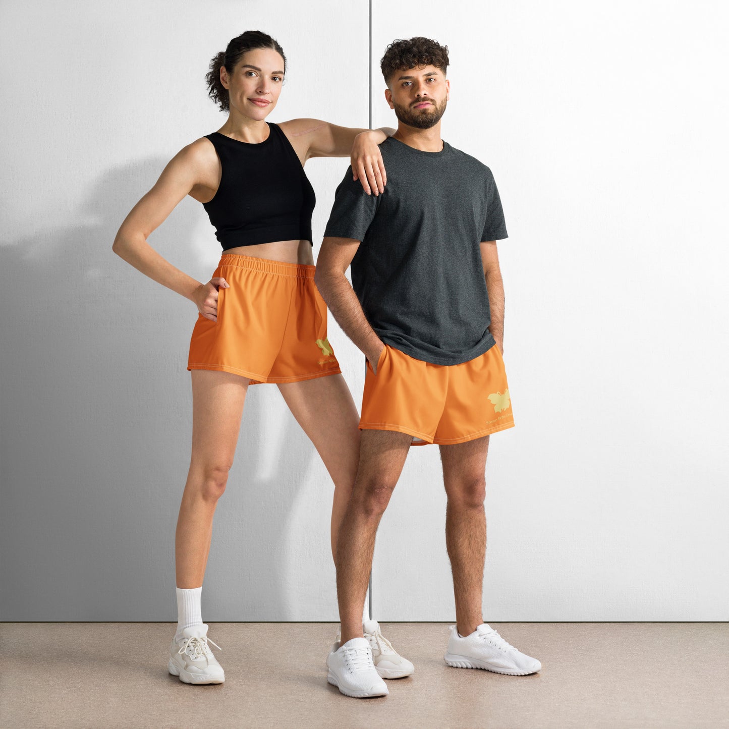 Logo collection｜Unisex Athletic Shorts｜Orange