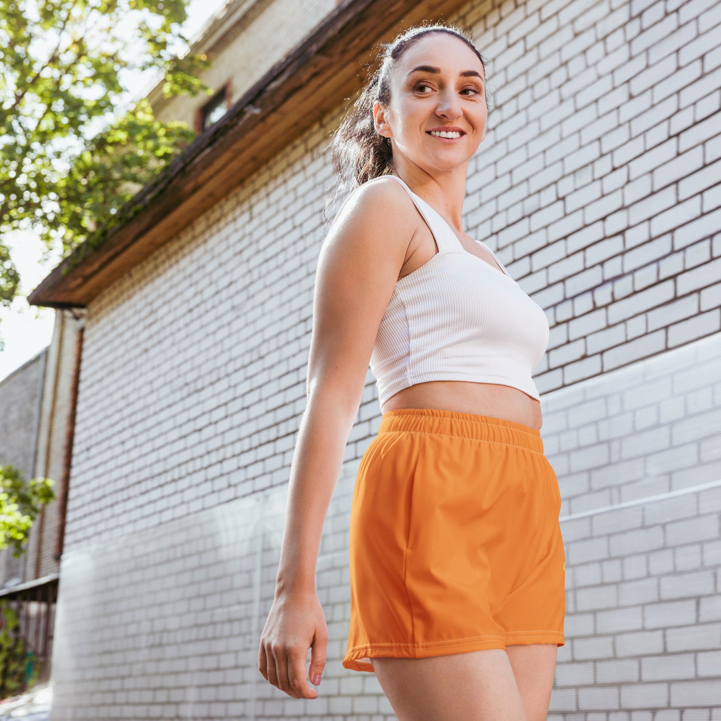 Logo collection｜Unisex Athletic Shorts｜Orange