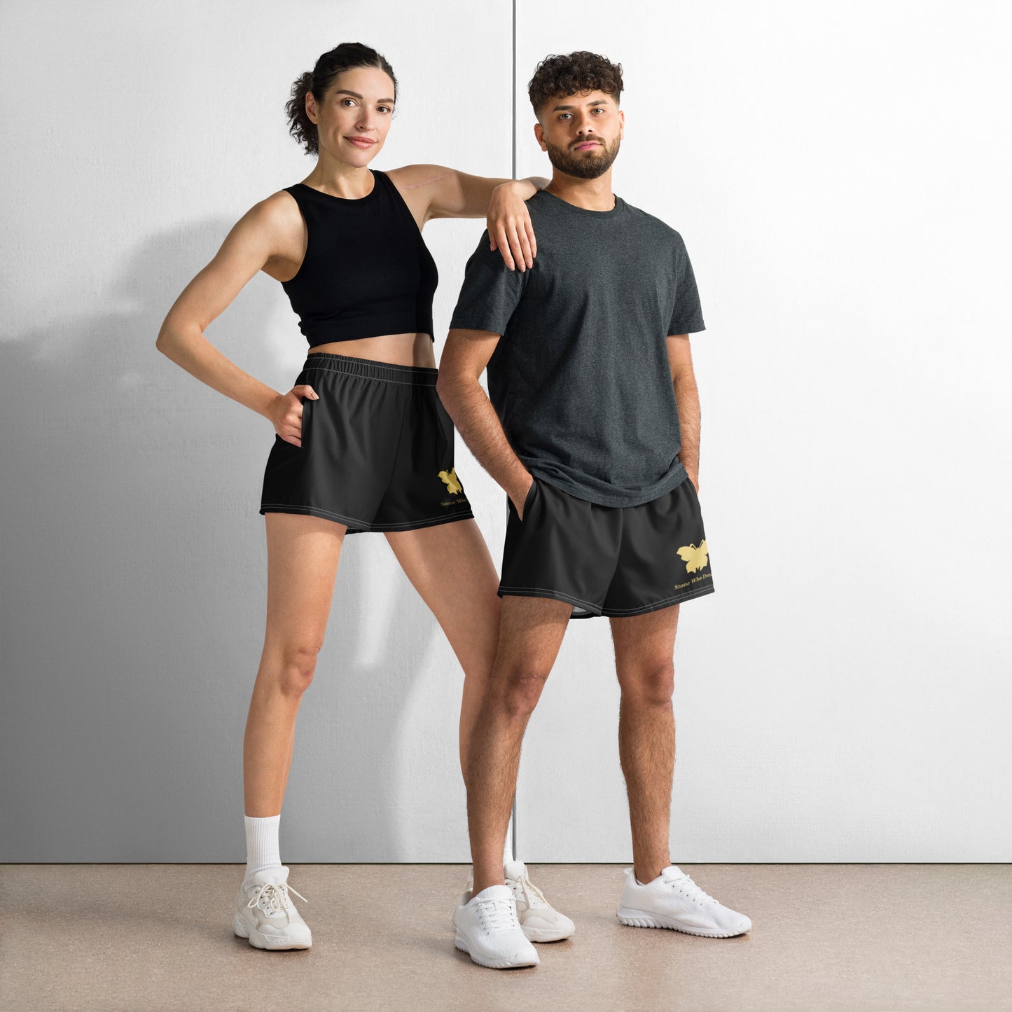 Logo collection｜Unisex Athletic Shorts｜Black