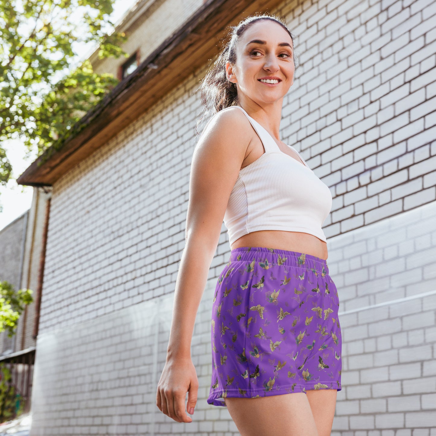 Butterfly dancing｜Unisex Athletic Shorts｜Purple