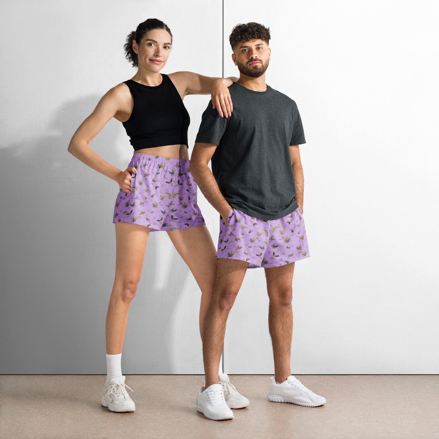 Butterfly dancing｜Unisex Athletic Shorts｜Lilac