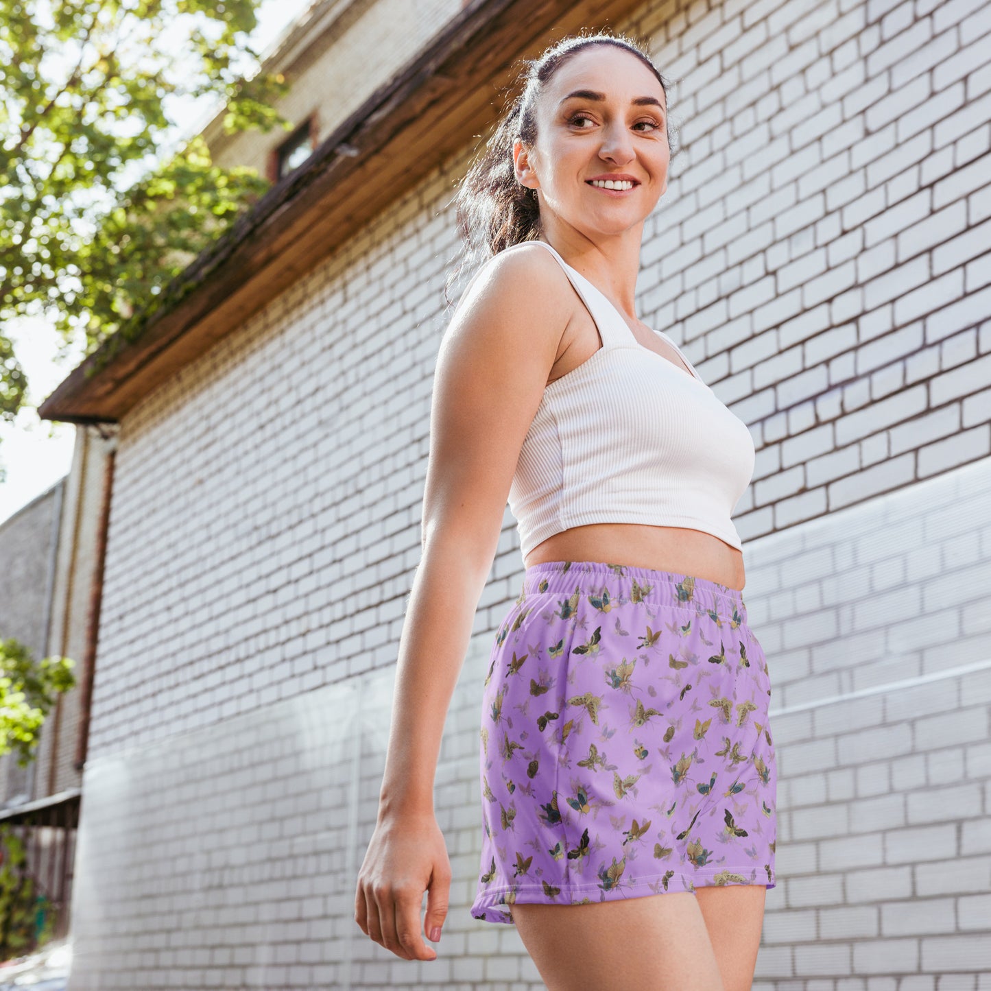 Butterfly dancing｜Unisex Athletic Shorts｜Lilac