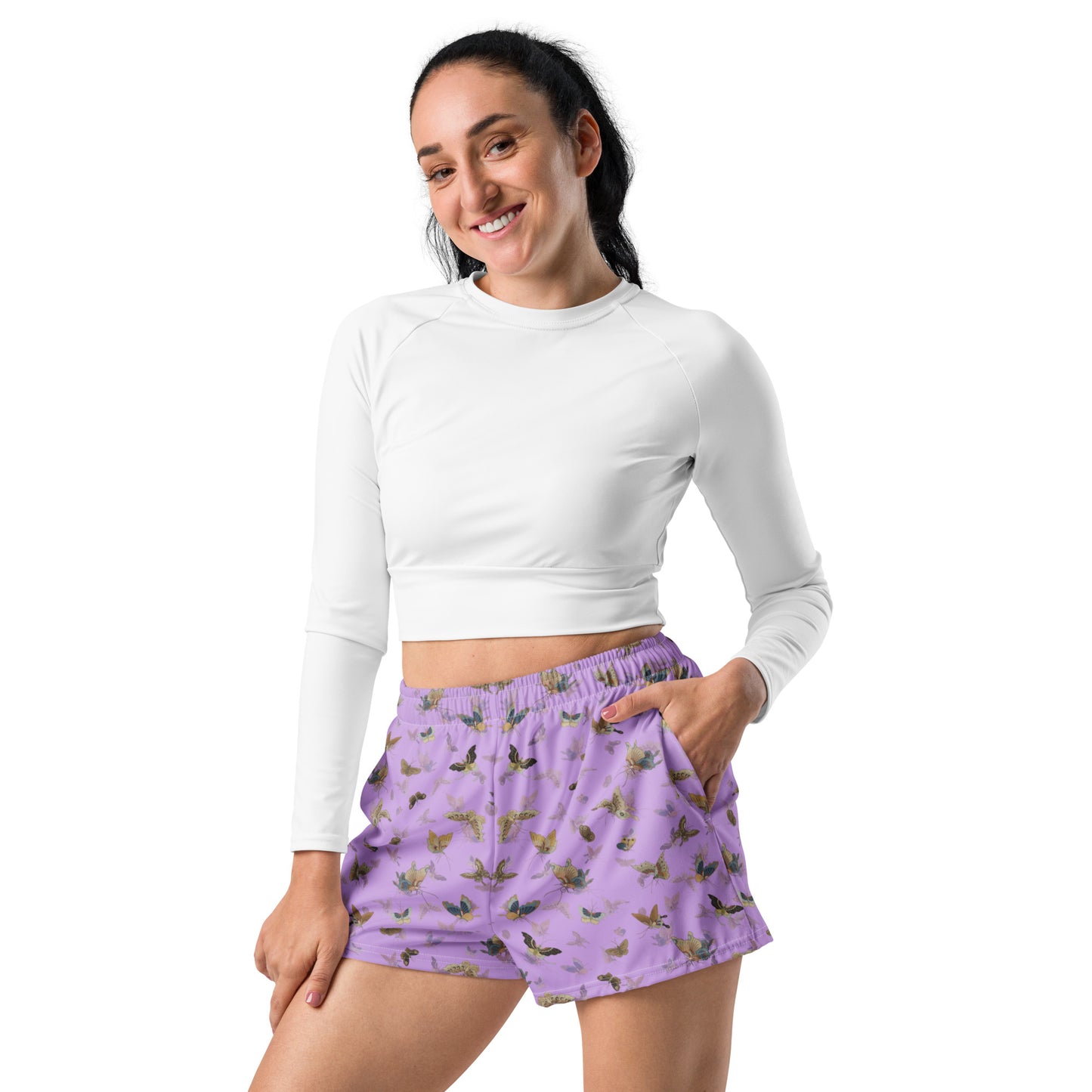 Butterfly dancing｜Unisex Athletic Shorts｜Lilac