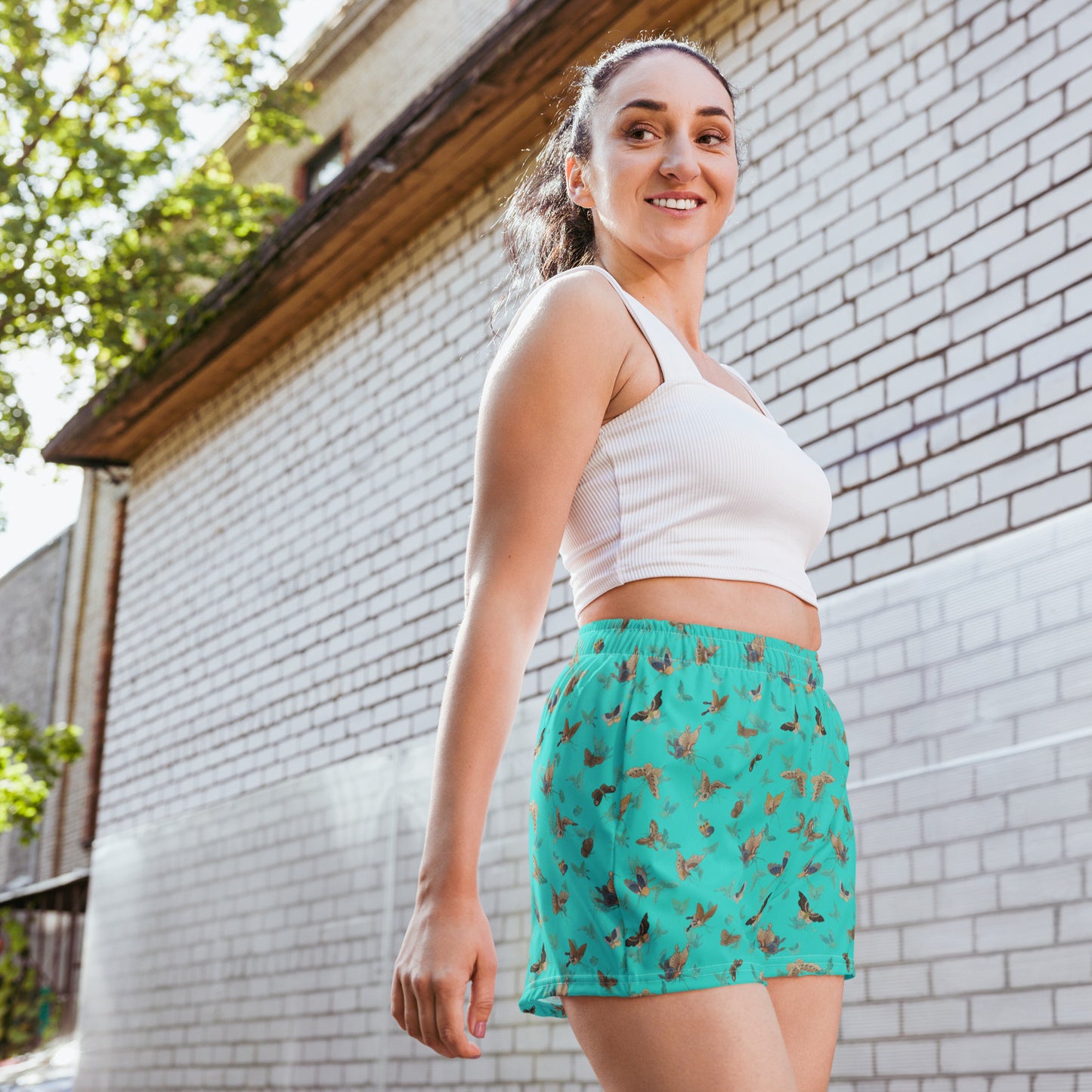 Butterfly dancing｜Unisex Athletic Shorts｜Turquoise