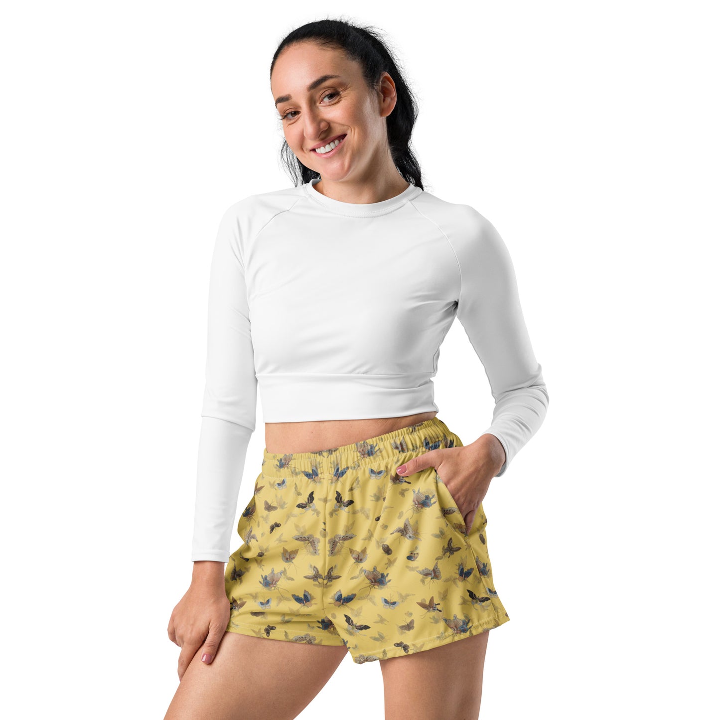 Butterfly dancing｜Unisex Athletic Shorts｜Gold