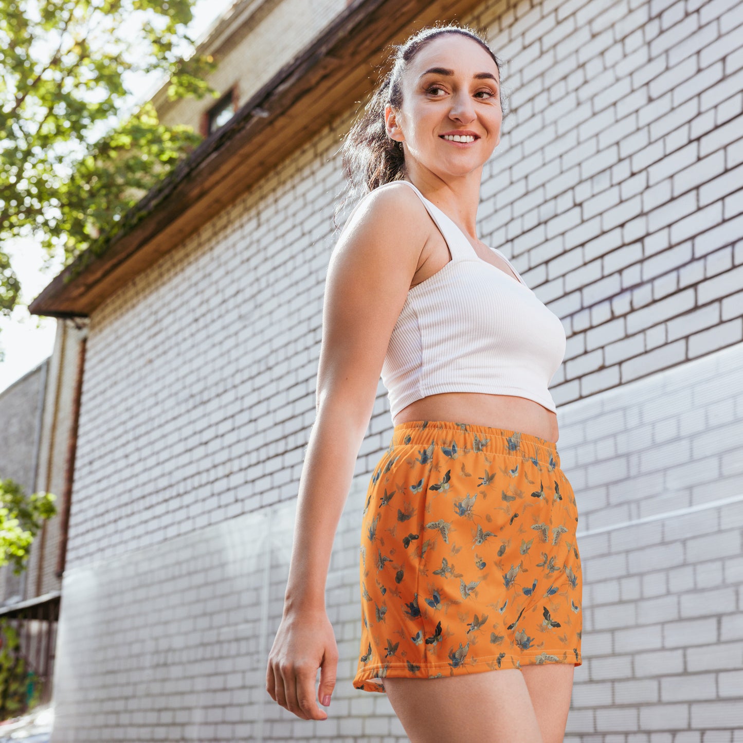 Butterfly dancing｜Unisex Athletic Shorts｜Orange