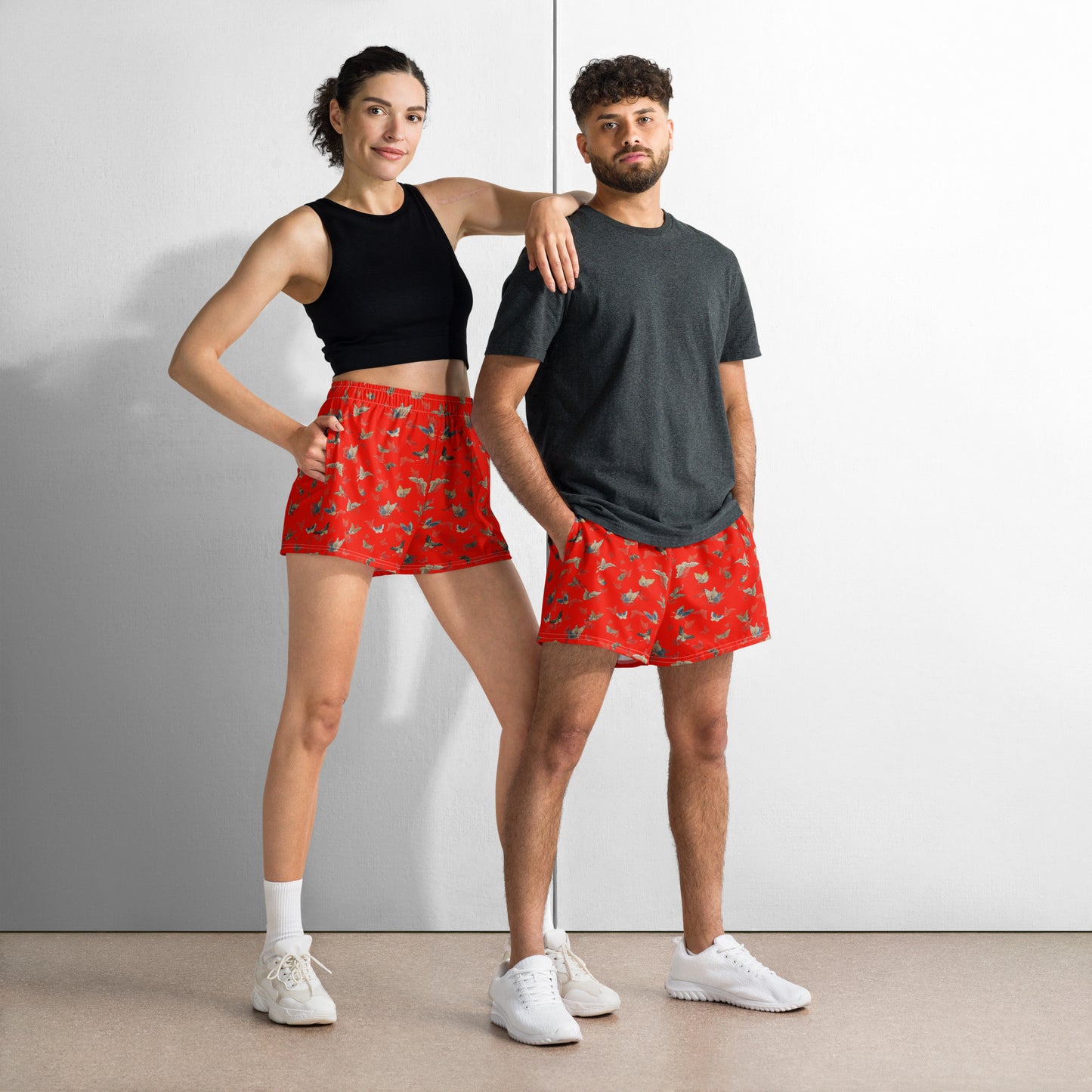 Butterfly dancing｜Unisex Athletic Shorts｜Garnet red