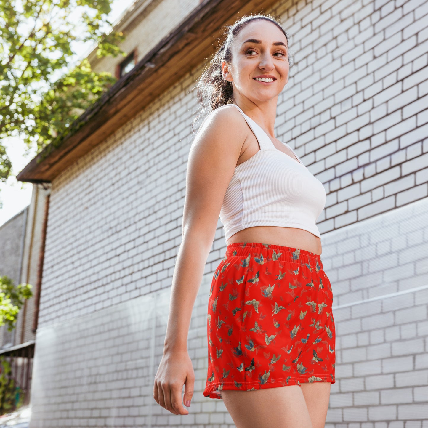 Butterfly dancing｜Unisex Athletic Shorts｜Garnet red