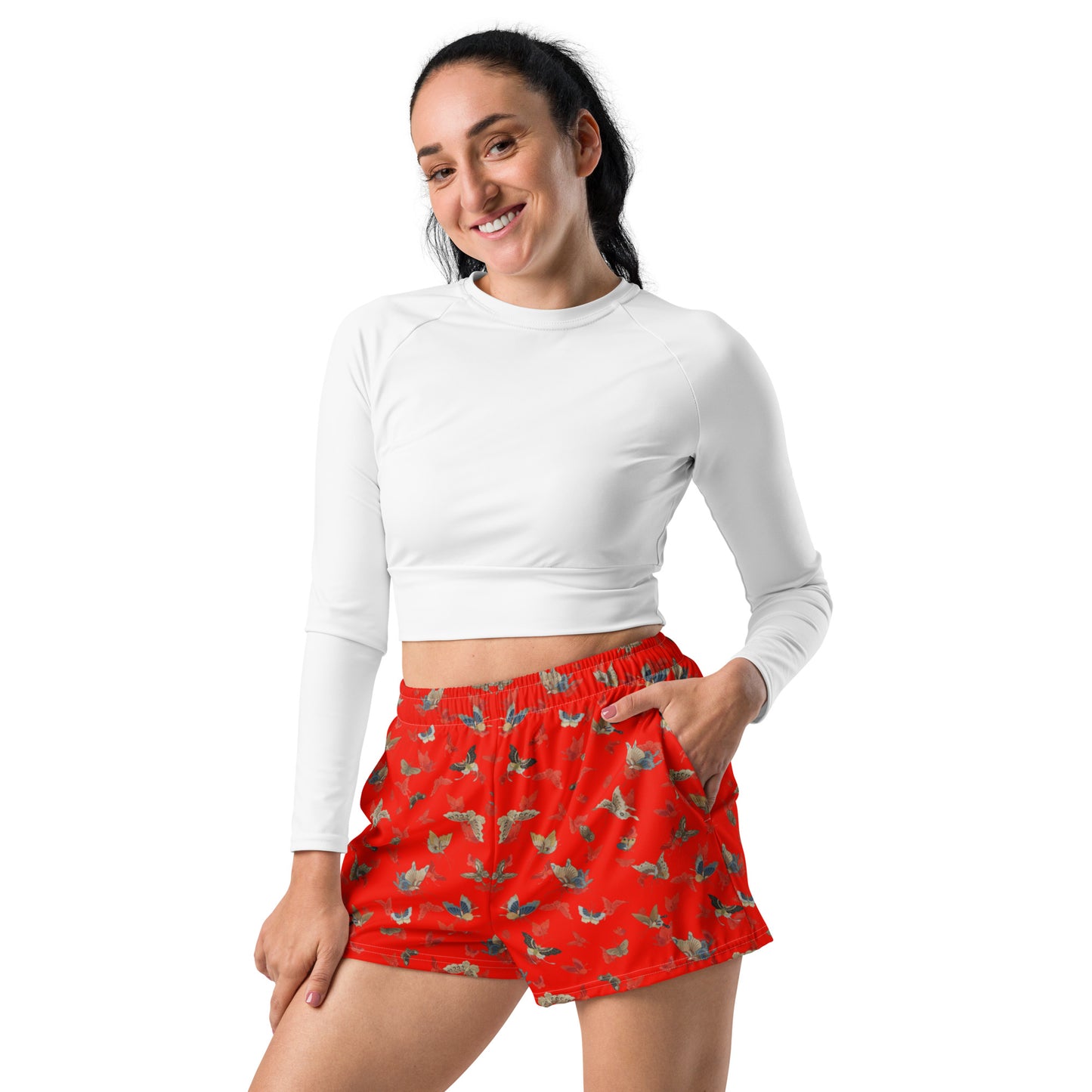 Butterfly dancing｜Unisex Athletic Shorts｜Garnet red