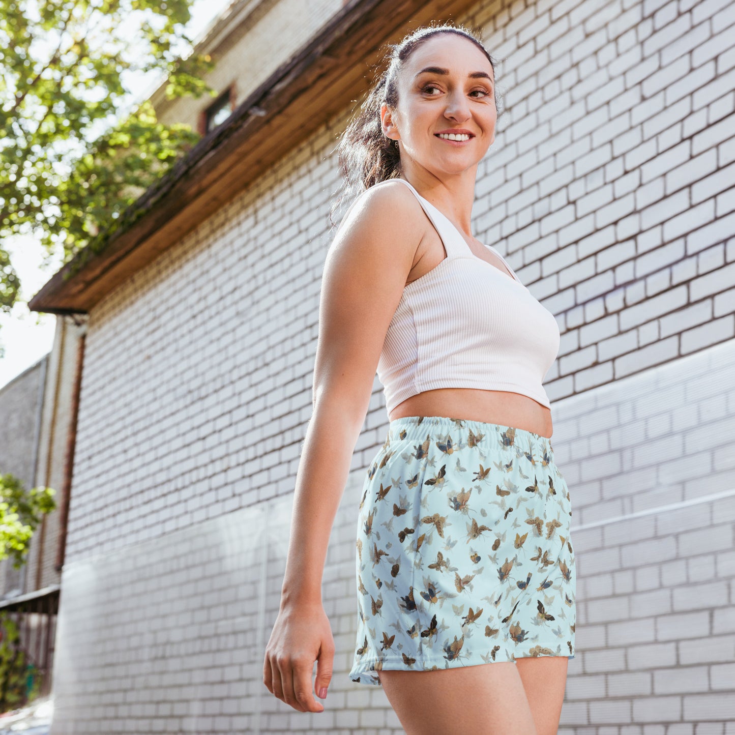 Butterfly dancing｜Unisex Athletic Shorts｜Aqua blue