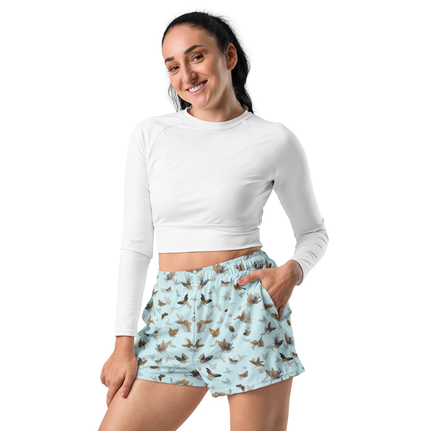 Butterfly dancing｜Unisex Athletic Shorts｜Aqua blue