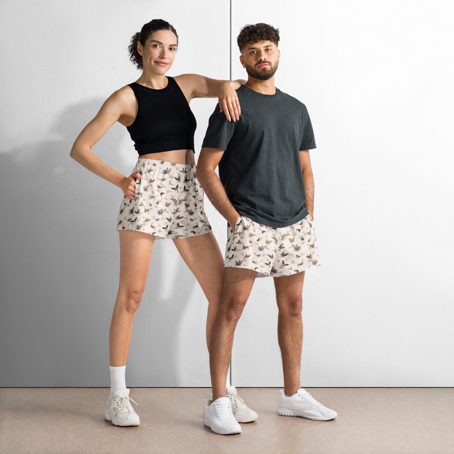 Butterfly dancing｜Unisex Athletic Shorts｜Fish belly white