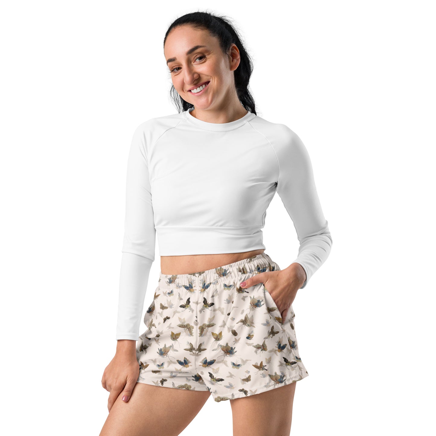 Butterfly dancing｜Unisex Athletic Shorts｜Fish belly white