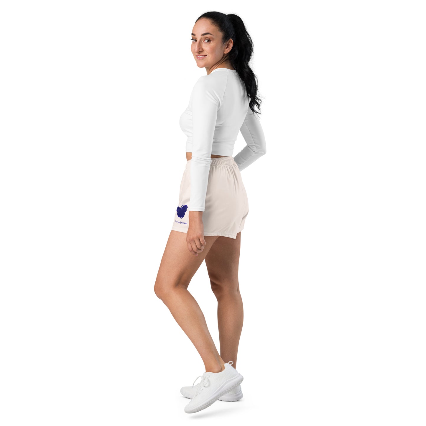 Logo collection｜Unisex Athletic Shorts｜Fish belly white