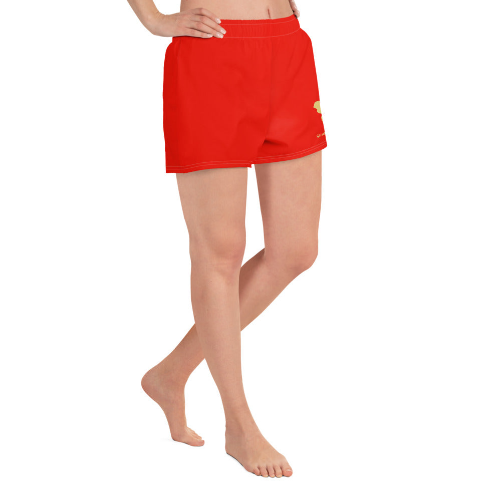 Logo collection｜Unisex Athletic Shorts｜Garnet red