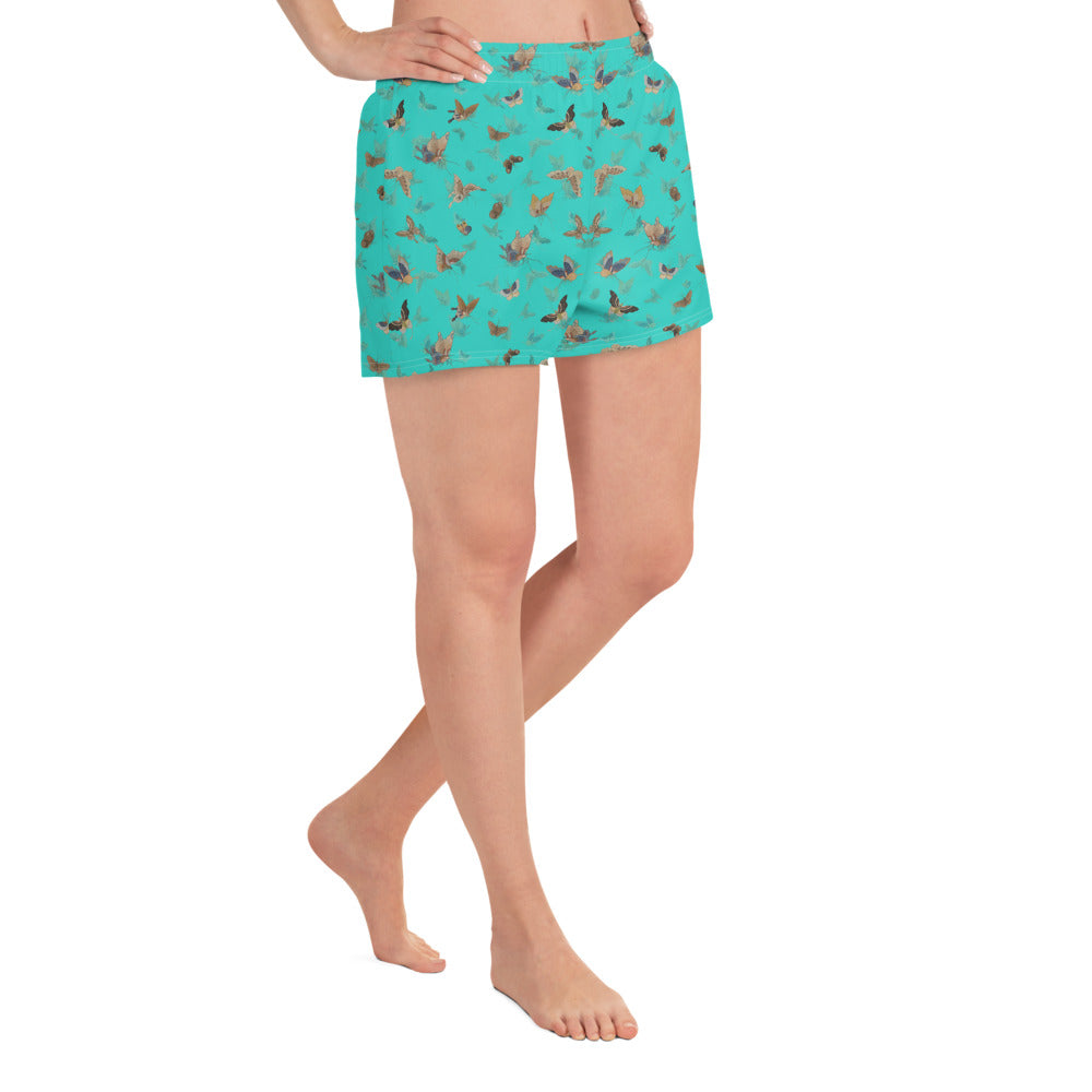 Butterfly dancing｜Unisex Athletic Shorts｜Turquoise