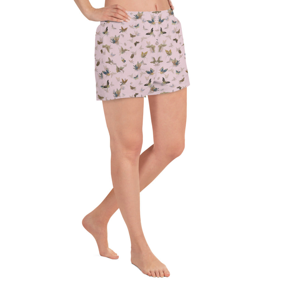 Butterfly dancing｜Unisex Athletic Shorts｜Pale pinkish gray