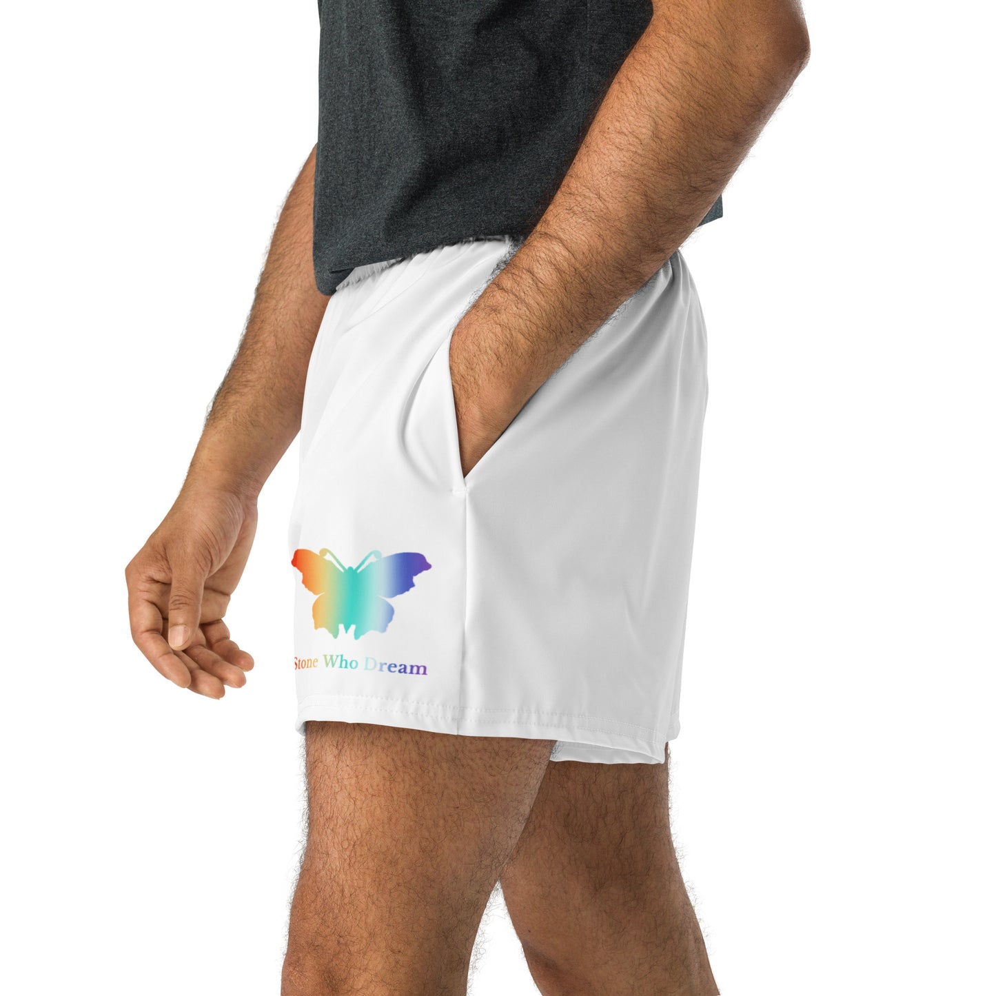 Logo collection｜Unisex Athletic Shorts｜Rainbow & White