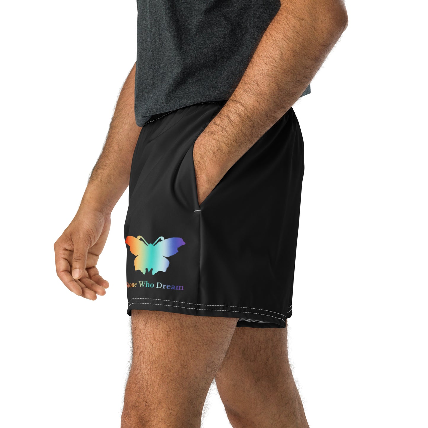 Logo collection｜Unisex Athletic Shorts｜Rainbow & Black