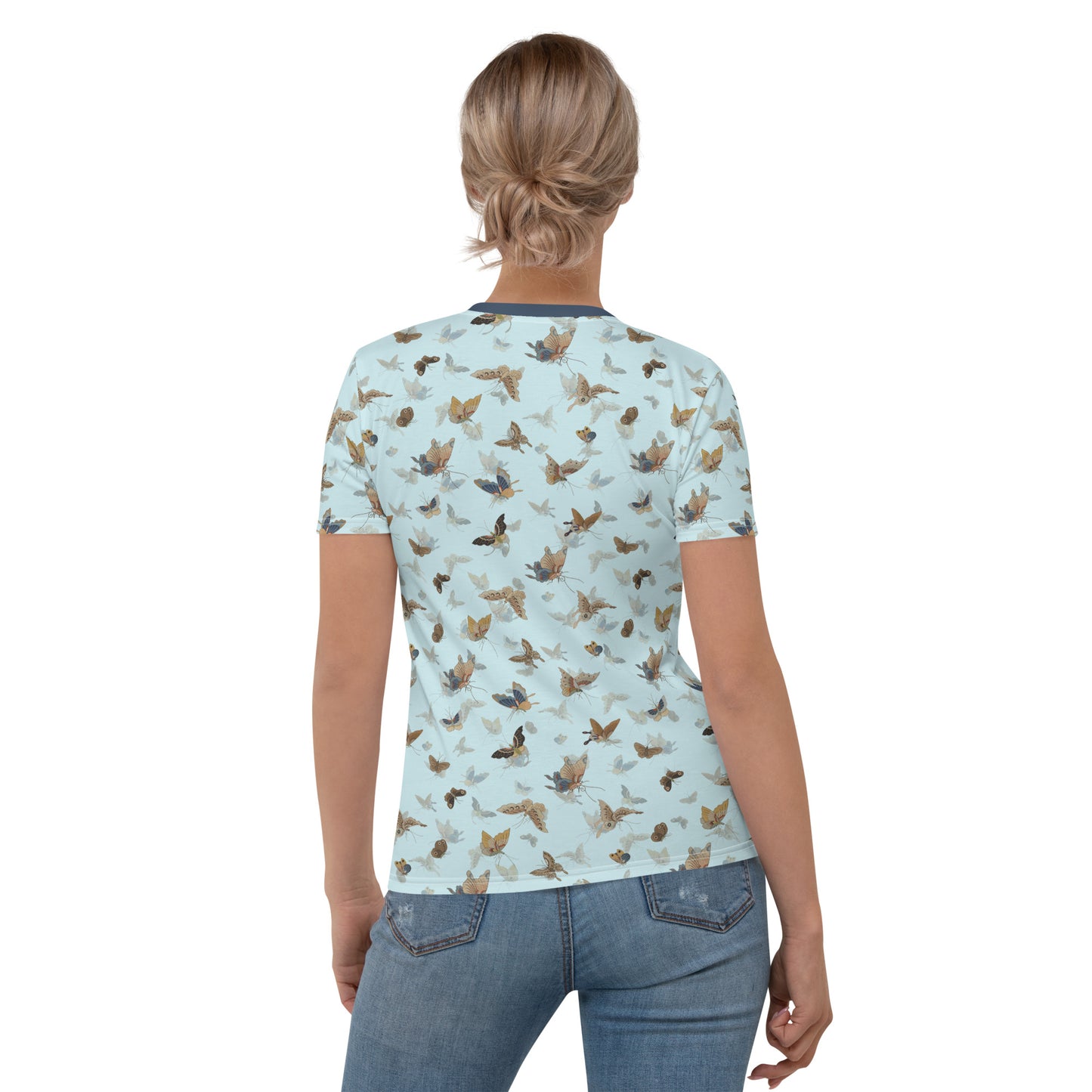 Butterfly dancing｜Ladies T-shirt｜Aqua blue