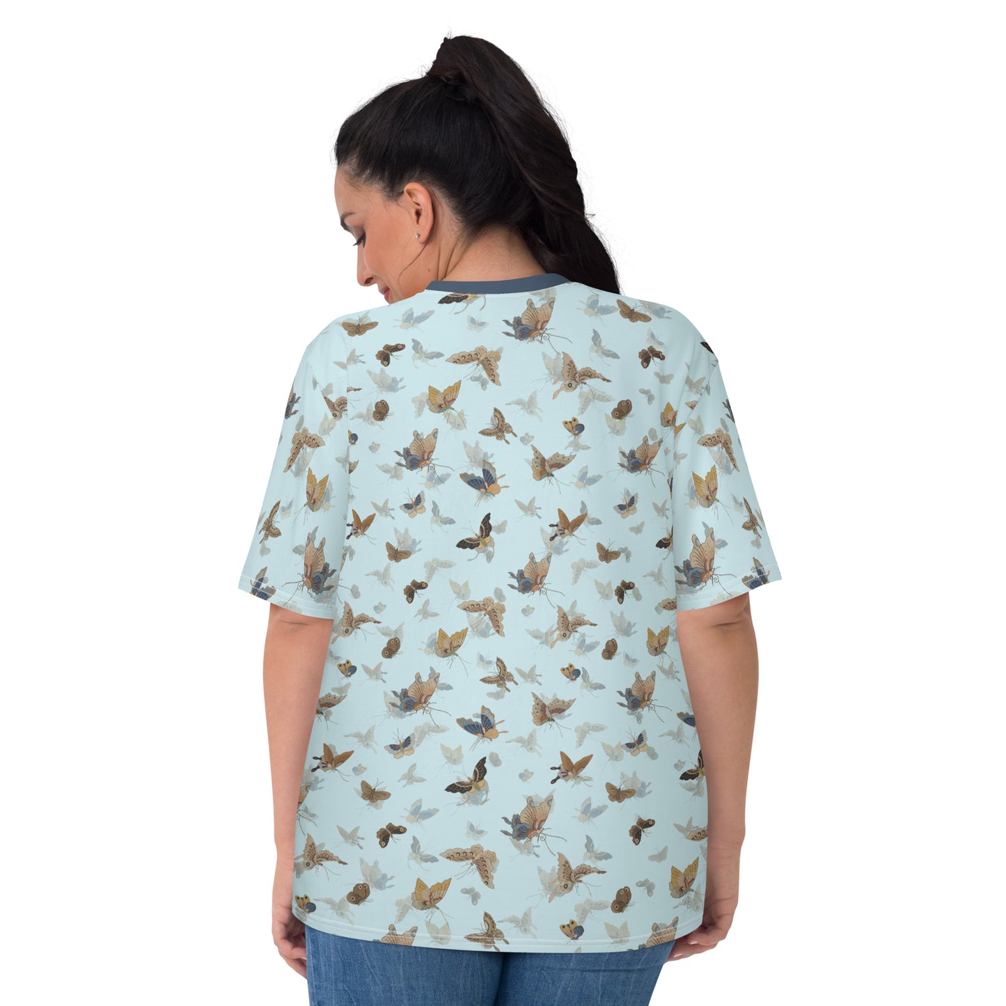 Butterfly dancing｜Ladies T-shirt｜Aqua blue