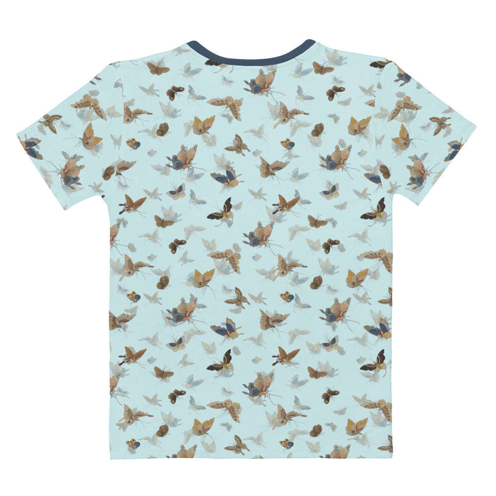 Butterfly dancing｜Ladies T-shirt｜Aqua blue