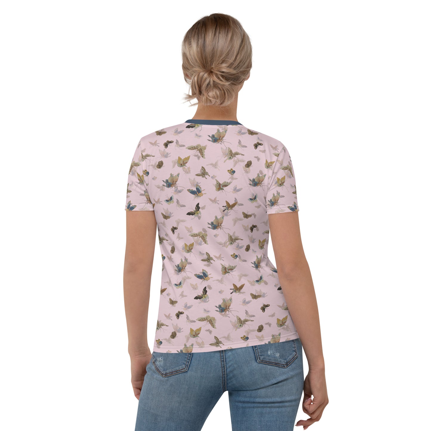 Butterfly dancing｜Ladies T-shirt｜Pale pinkish gray