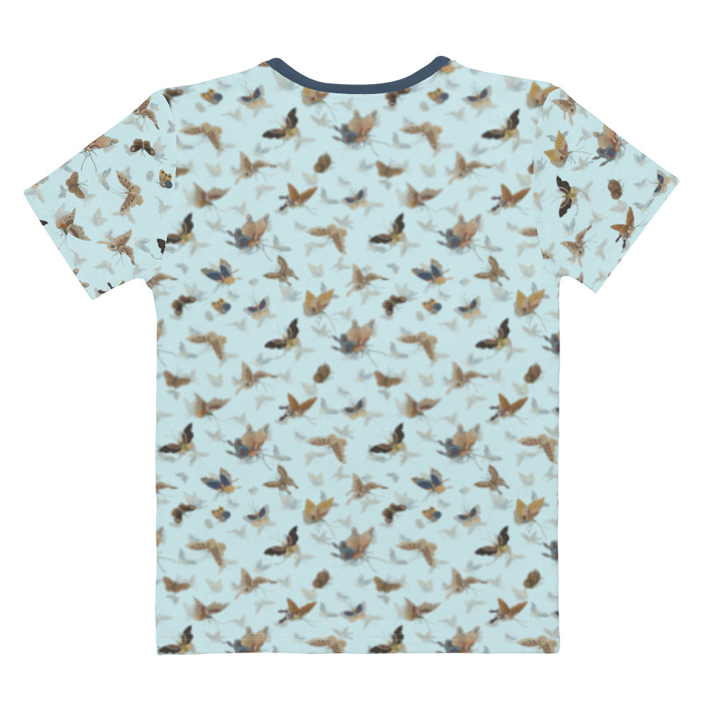 Butterfly dancing｜Ladies T-shirt｜Aqua blue