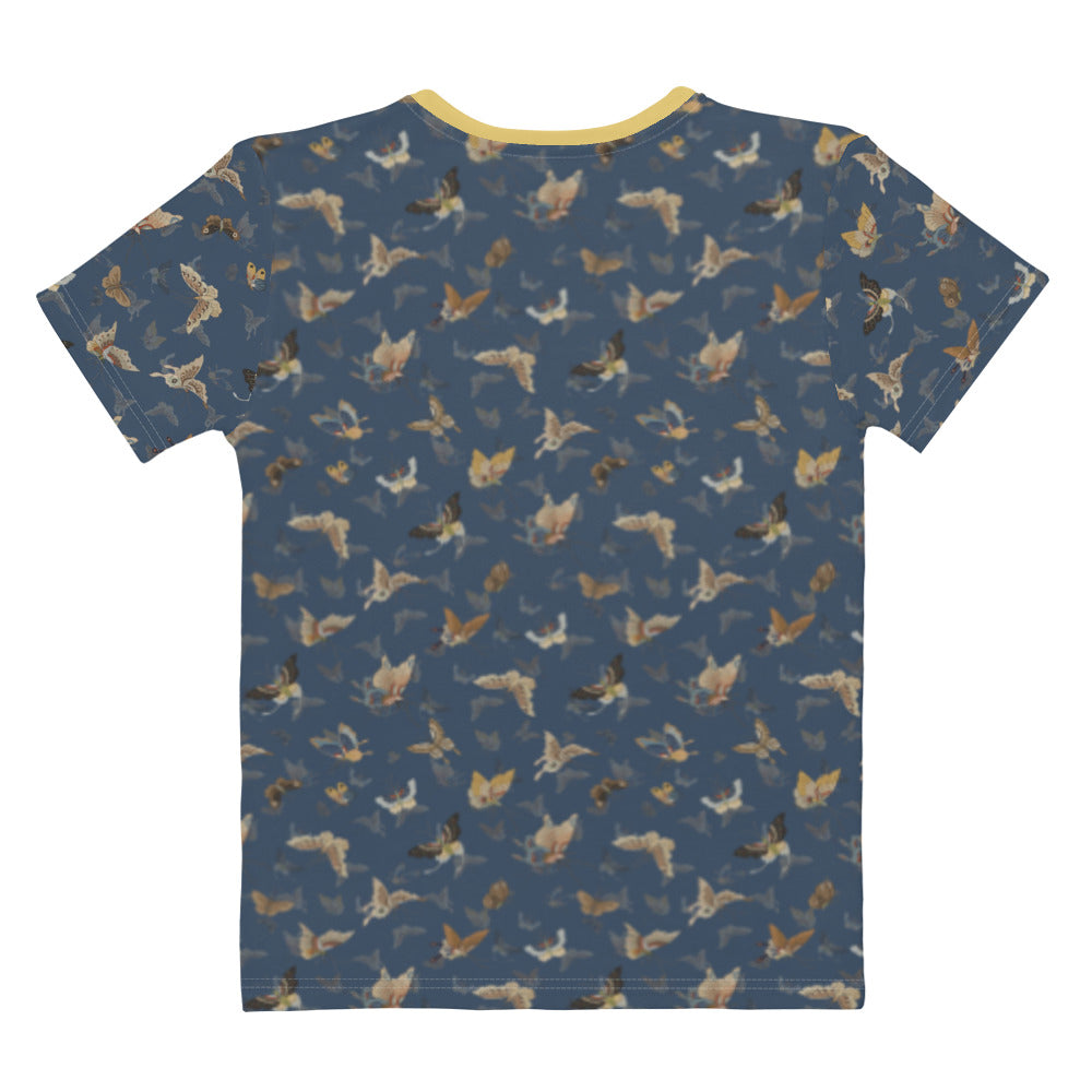 Butterfly dancing｜Ladies T-shirt｜Dark blue