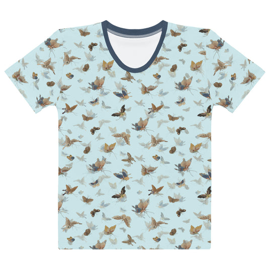 Butterfly dancing｜Ladies T-shirt｜Aqua blue