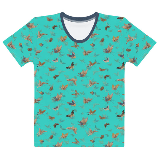 Butterfly dancing｜Ladies T-shirt｜Turquoise