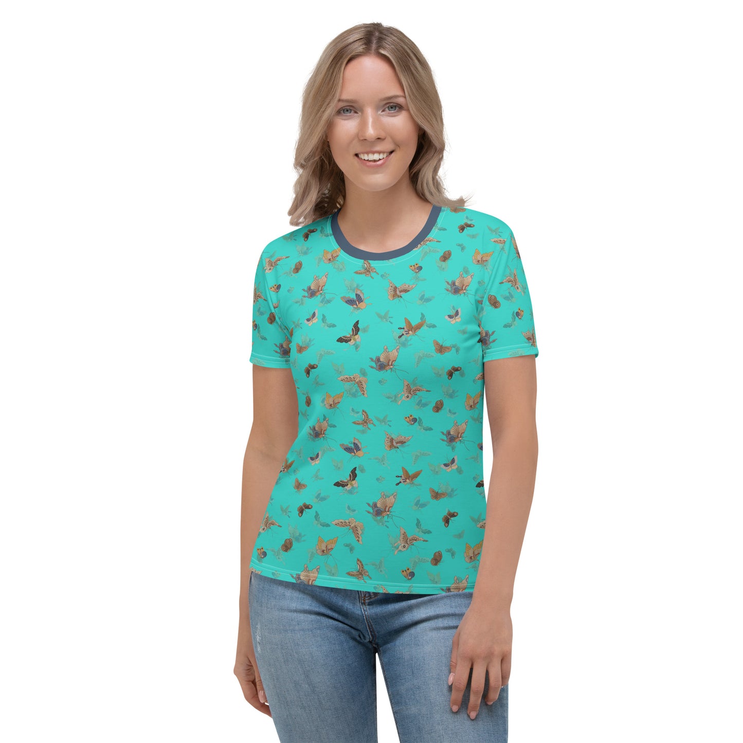 Butterfly dancing｜Ladies T-shirt｜Turquoise