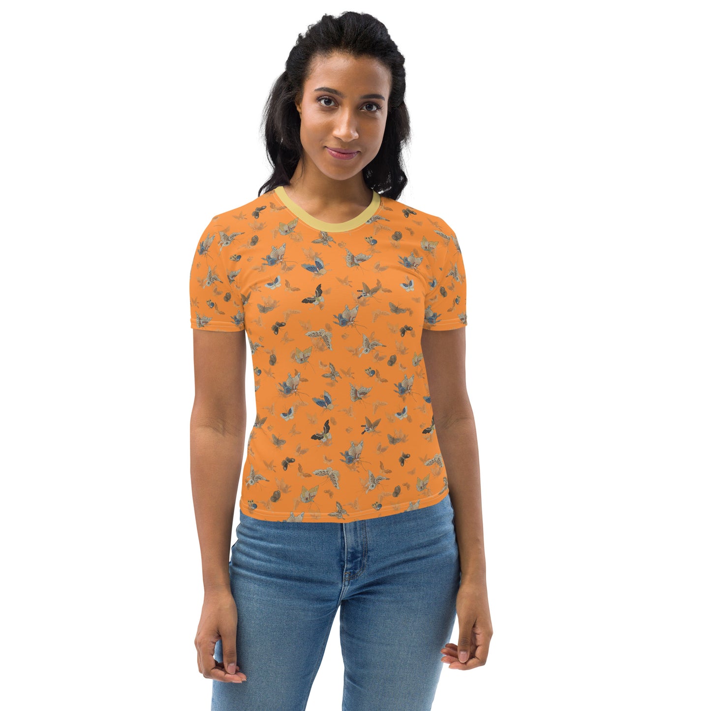 Butterfly dancing｜Ladies T-shirt｜Orange