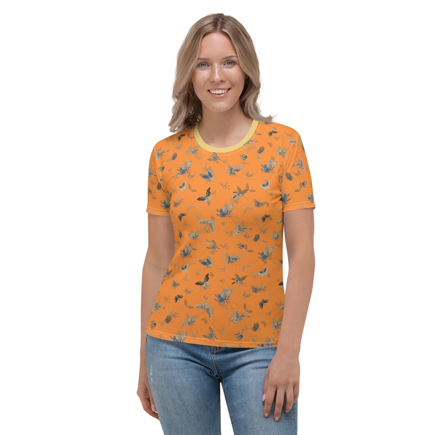 Butterfly dancing｜Ladies T-shirt｜Orange